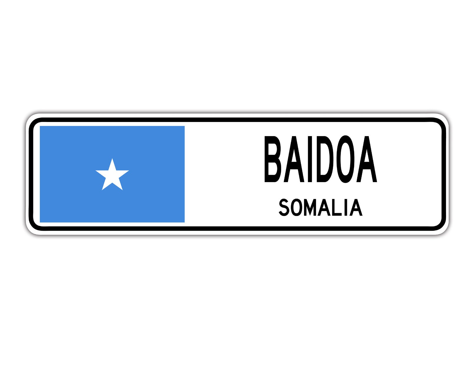 Baidoa Somalia Flag City Country Gift Plate Wall Decor Street Aluminum Metal Novelty Sign Plate
