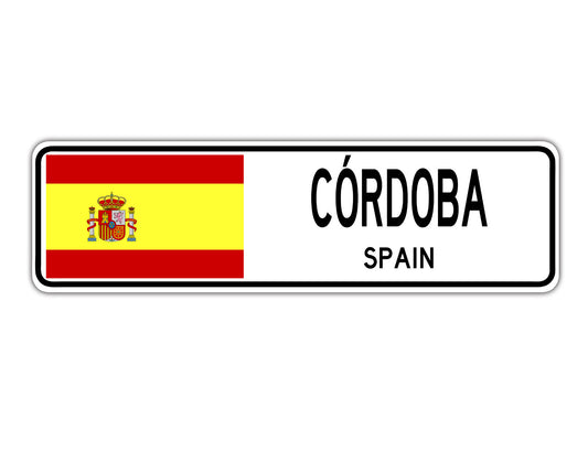 Cordoba Spain Flag City Country Gift Plate Wall Decor Street Aluminum Metal Novelty Sign Plate