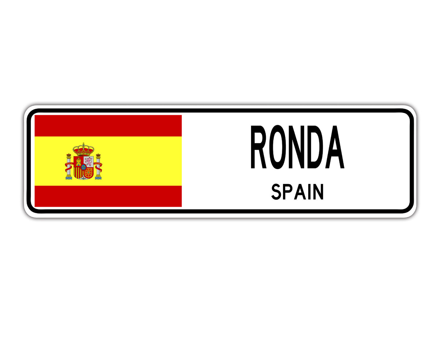 Ronda Spain Flag City Country Gift Plate Wall Decor Street Aluminum Metal Novelty Sign Plate