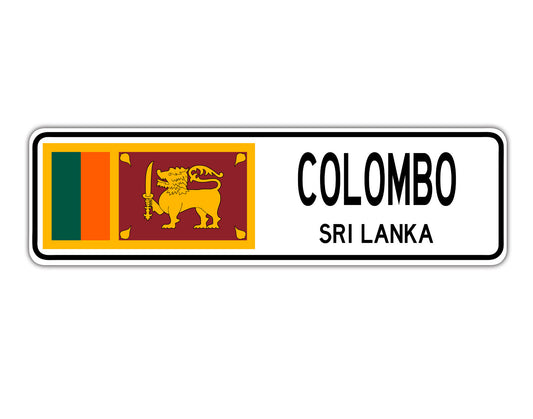 Colombo Sri Lanka Flag City Country Gift Plate Wall Decor Street Aluminum Metal Novelty Sign Plate