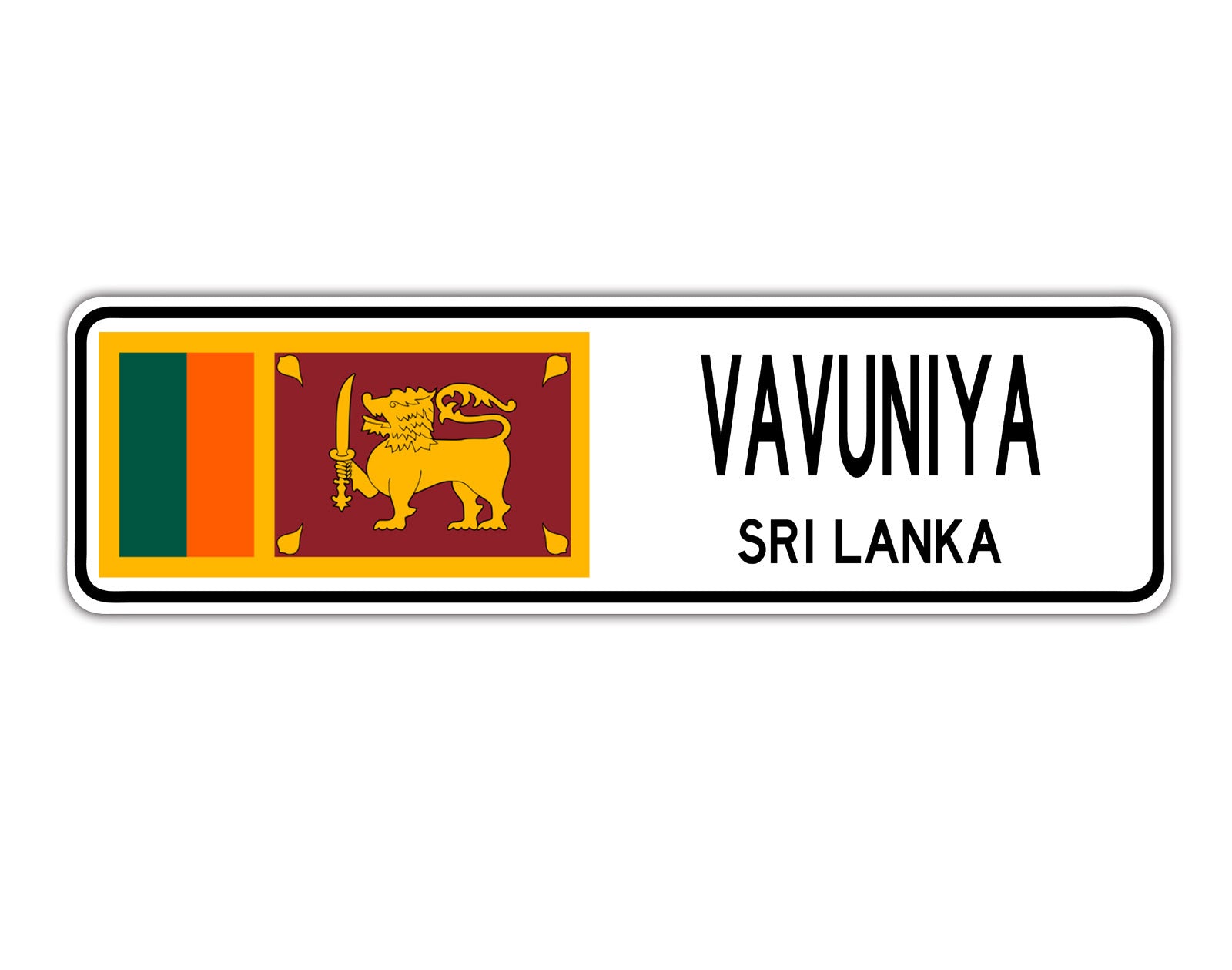 Vavuniya Sri Lanka Flag City Country Gift Plate Wall Decor Street Aluminum Metal Novelty Sign Plate