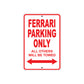 Ferrari Parking Only All Others Will Be Towed Aluminum Decor Garage Sign