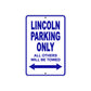 Lincoln Parking Only All Others Will Be Towed Aluminum Decor Garage Sign