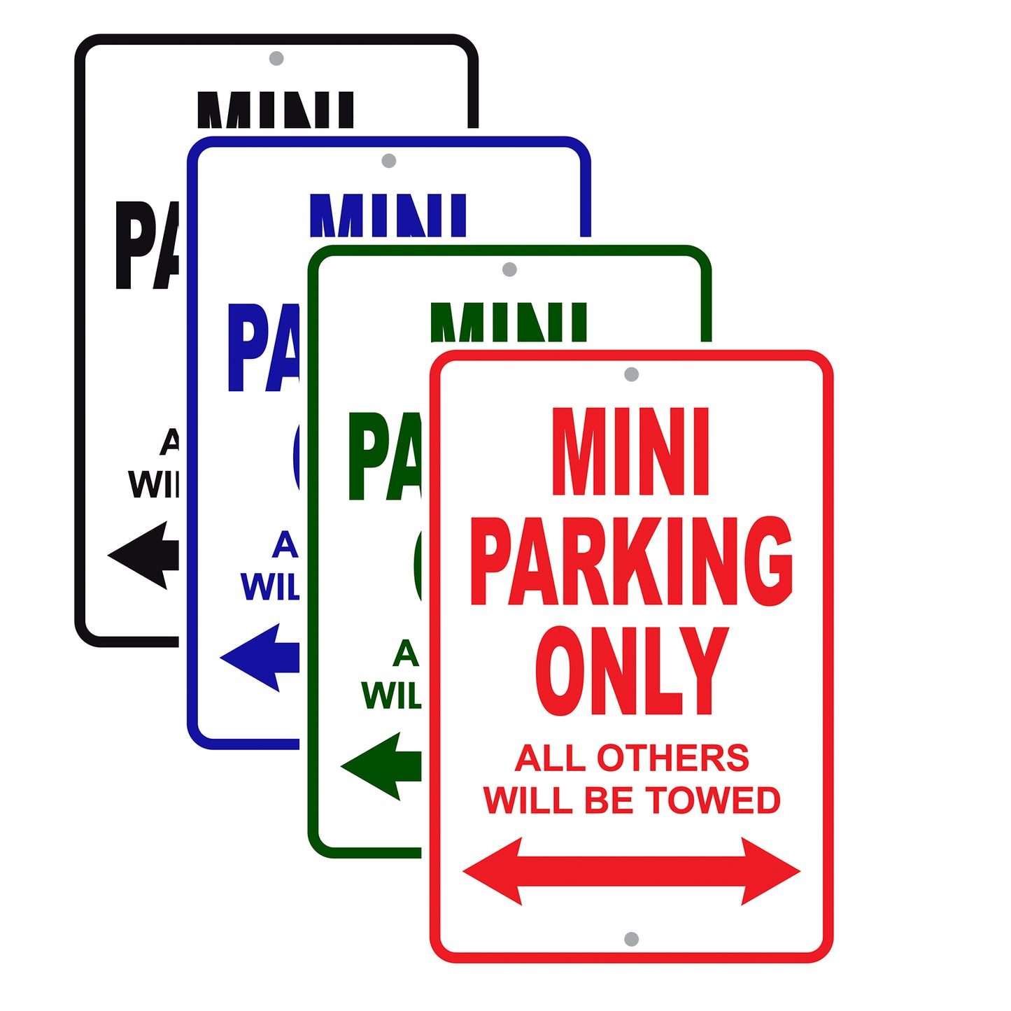 Mini Parking Only All Others Will Be Towed Aluminum Decor Garage Sign