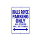 Rolls Royce Parking Only All Others Will Be Towed Aluminum Decor Garage Sign