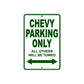 Chevy Parking Only All Others Will Be Towed Aluminum Decor Garage Sign