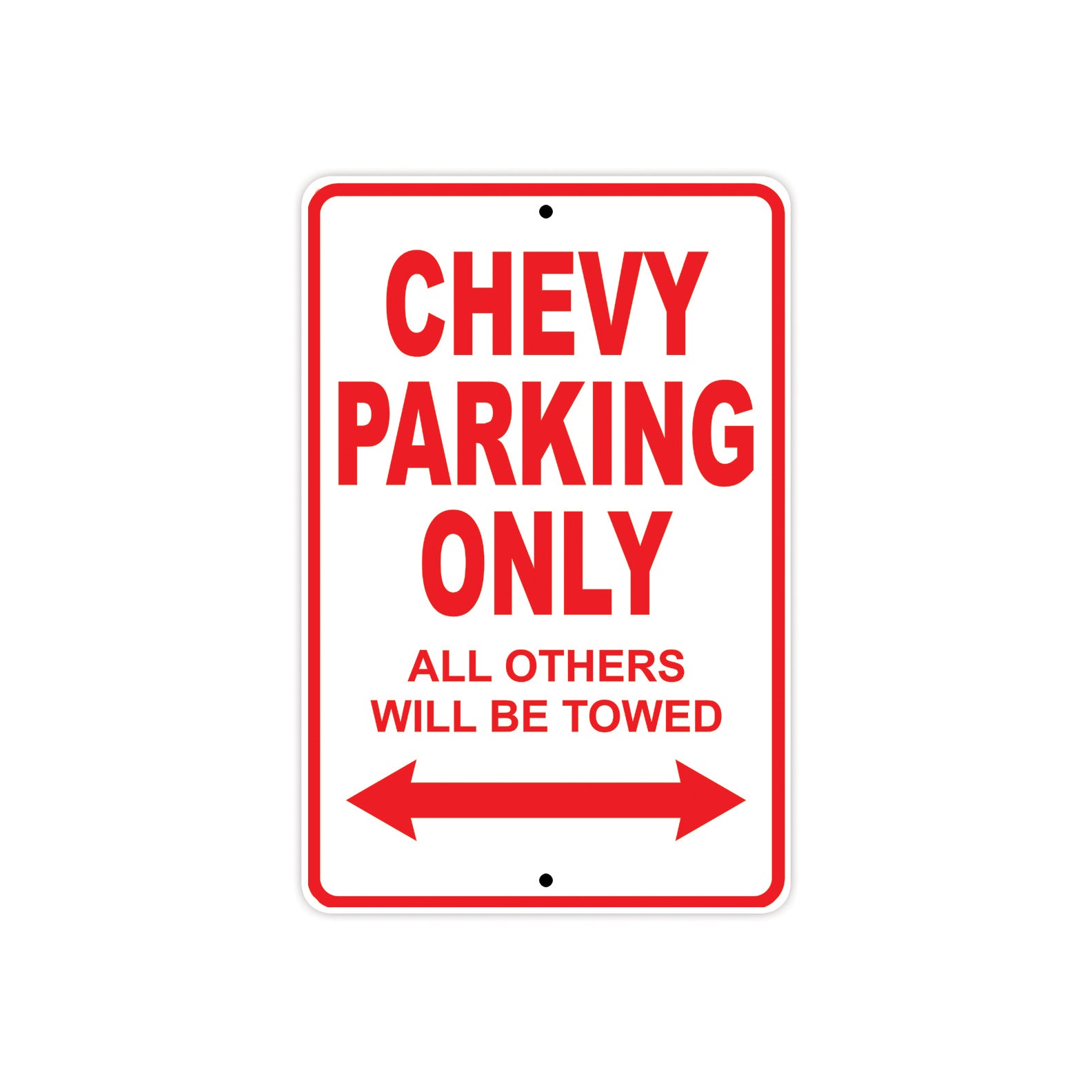 Chevy Parking Only All Others Will Be Towed Aluminum Decor Garage Sign
