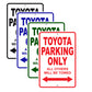 Toyota Parking Only All Others Will Be Towed Aluminum Decor Garage Sign
