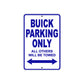 Buick Parking Only All Others Will Be Towed Aluminum Decor Garage Sign