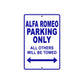Alfa Romeo Parking Only All Others Will Be Towed Aluminum Decor Garage Sign