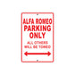 Alfa Romeo Parking Only All Others Will Be Towed Aluminum Decor Garage Sign