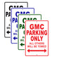 Gmc Parking Only All Others Will Be Towed Aluminum Decor Garage Sign