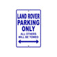 Land Rover Parking Only All Others Will Be Towed Aluminum Decor Garage Sign