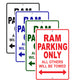 Ram Parking Only All Others Will Be Towed Aluminum Decor Garage Sign