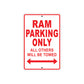Ram Parking Only All Others Will Be Towed Aluminum Decor Garage Sign