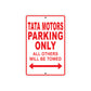 Tata Motors Parking Only All Others Will Be Towed Aluminum Decor Garage Sign