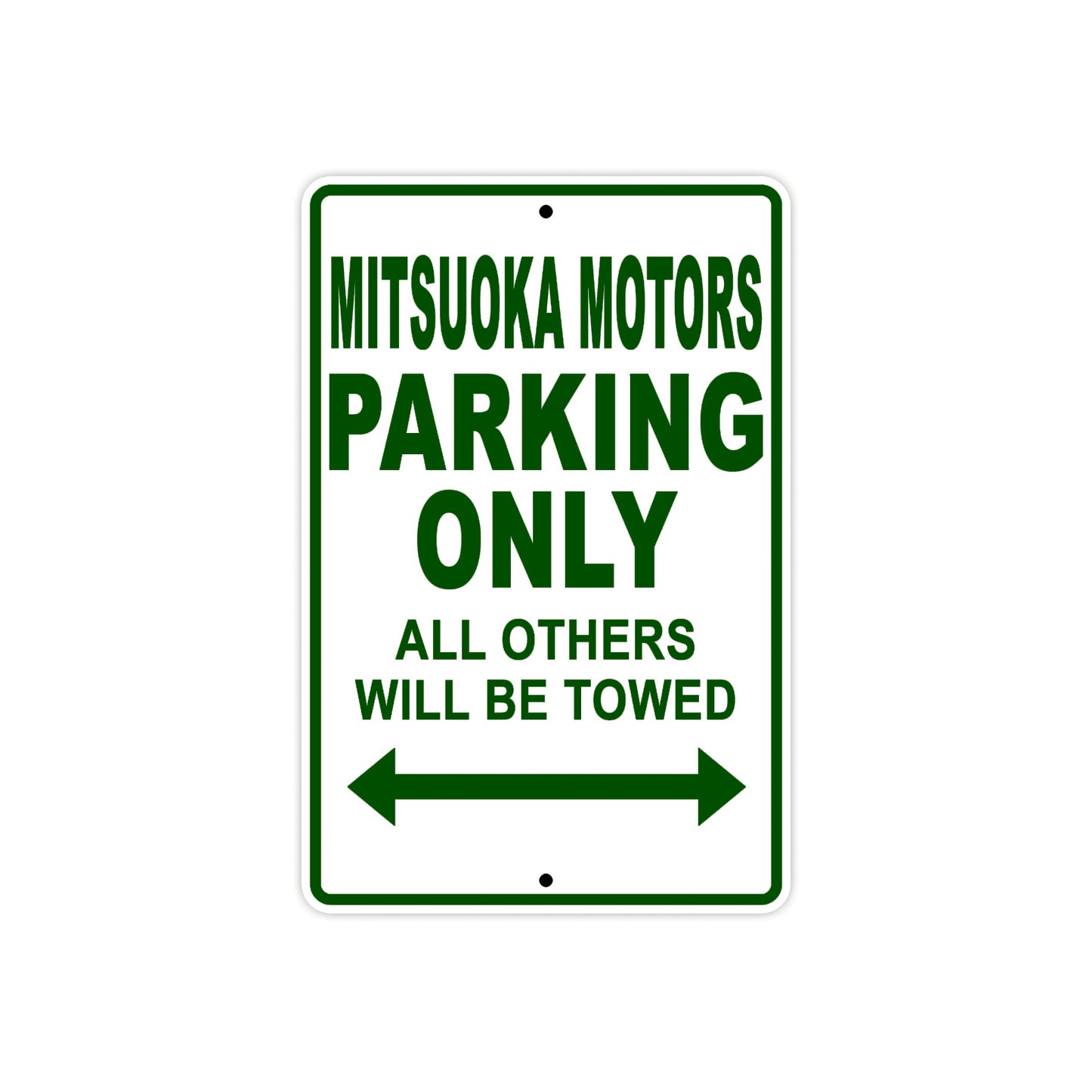 Mitsuoka Motors Parking Only All Others Will Be Towed Aluminum Decor Garage Sign