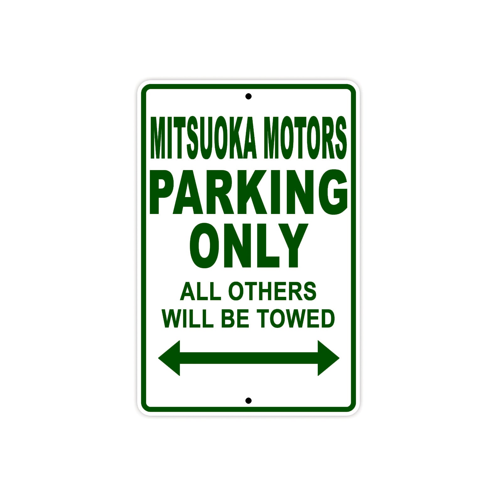 Mitsuoka Motors Parking Only All Others Will Be Towed Aluminum Decor Garage Sign