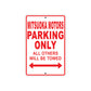 Mitsuoka Motors Parking Only All Others Will Be Towed Aluminum Decor Garage Sign