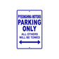 Pyeonghwa Motors Parking Only All Others Will Be Towed Aluminum Decor Garage Sign