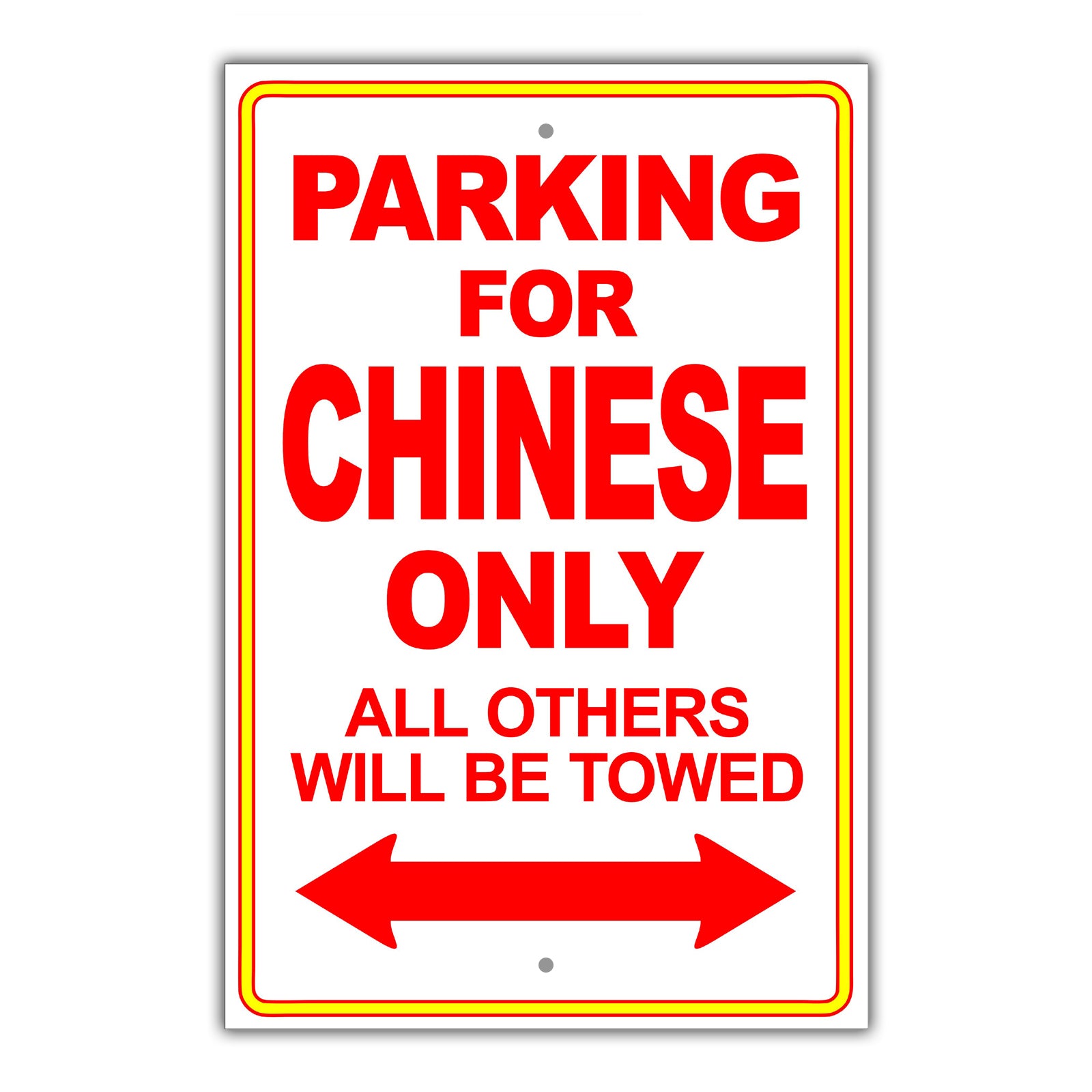 Parking For Chinese Only | Country Parking Sign - Sign Fever