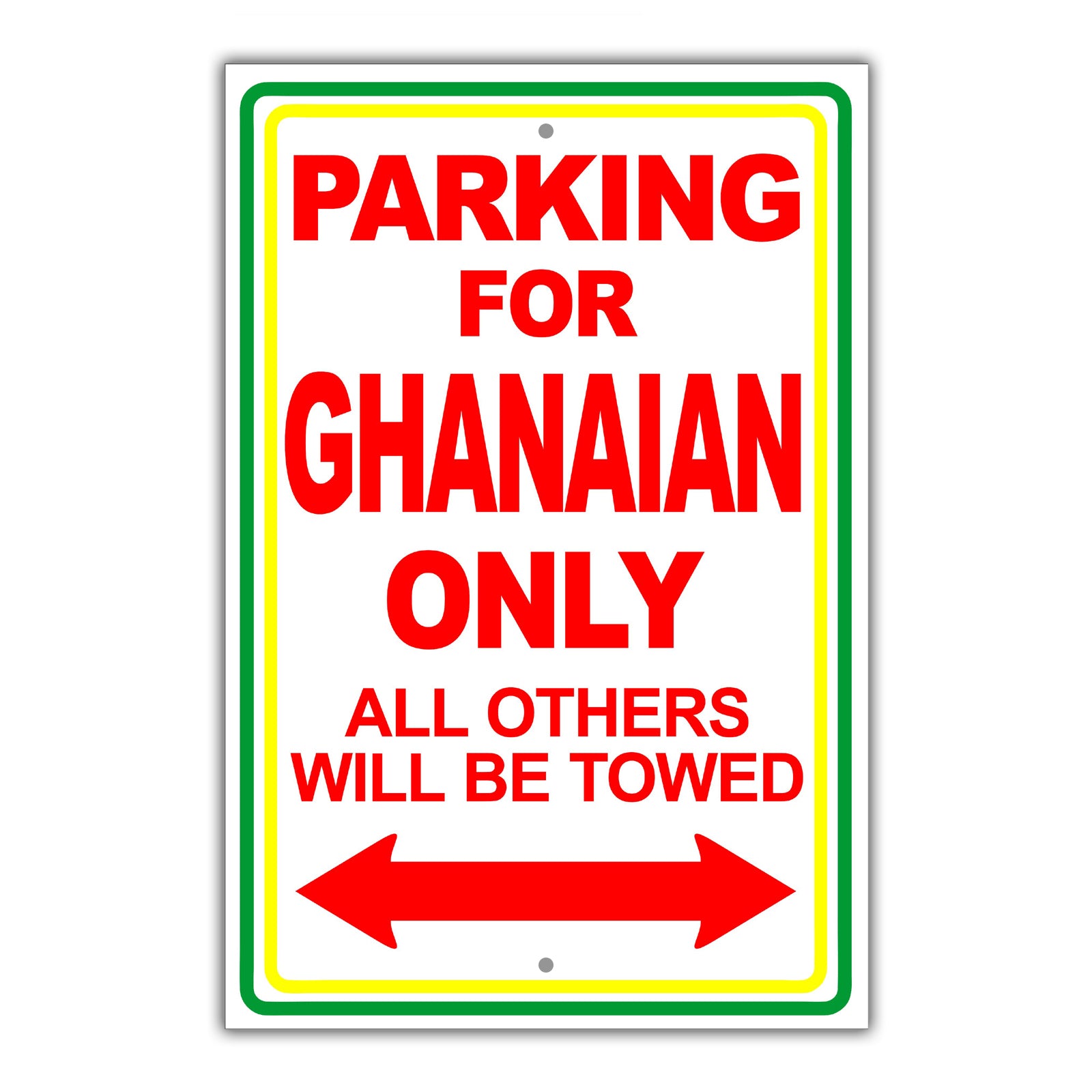 Parking For Aghan Only All Others Will Be Towed Country Citizens Car Parking Street Aluminum Metal Novelty Sign Plate