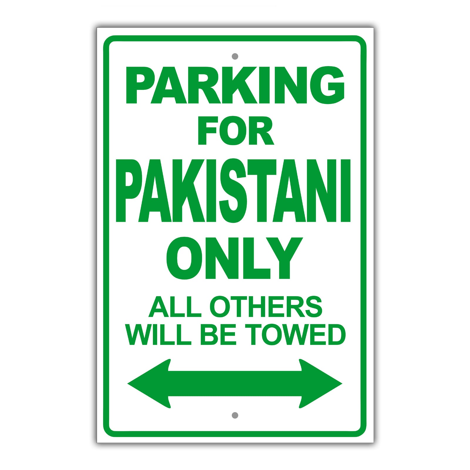 Parking For Aghan Only All Others Will Be Towed Country Citizens Car Parking Street Aluminum Metal Novelty Sign Plate