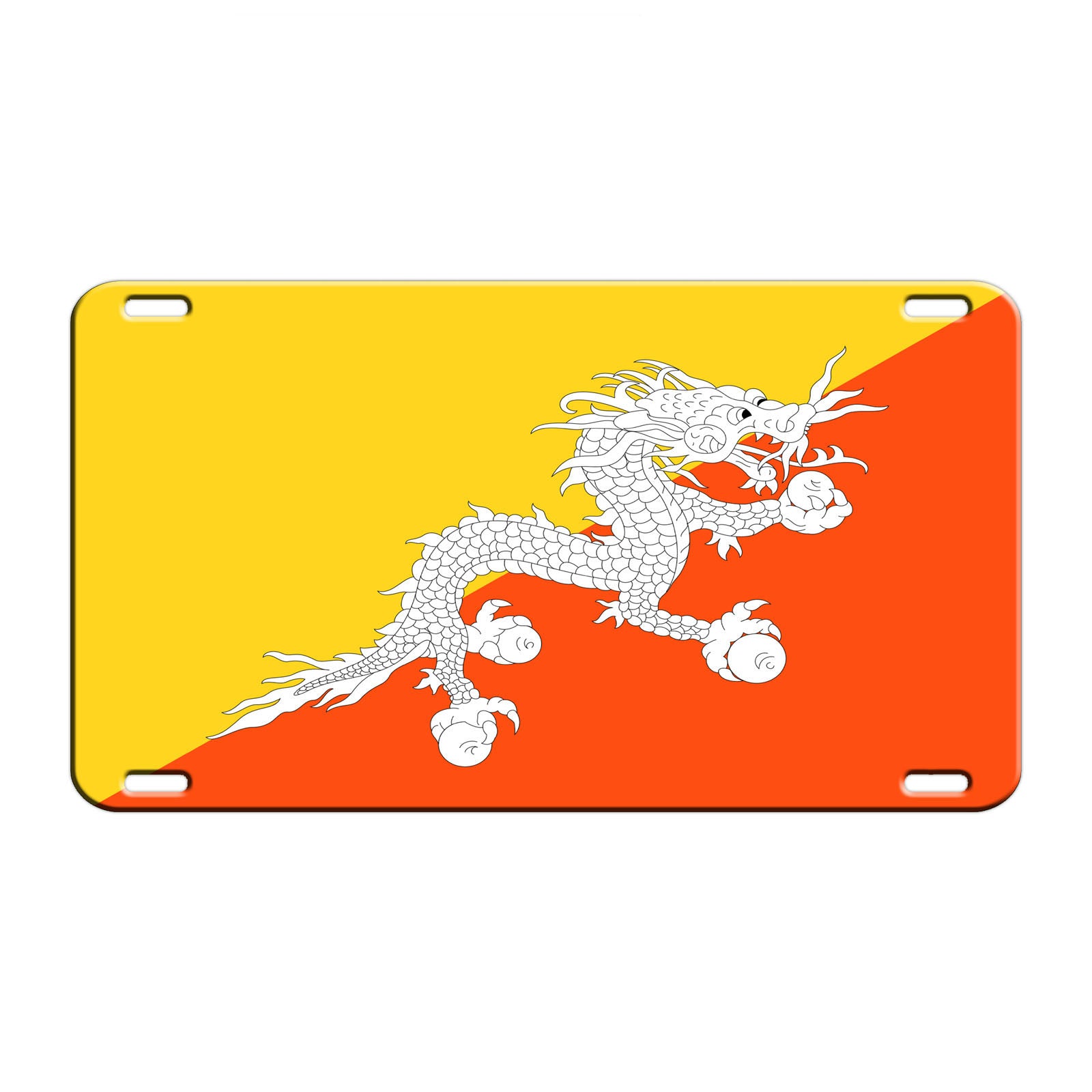 Bhutan Country Flag License Novelty Plate Aluminum Metal Sign