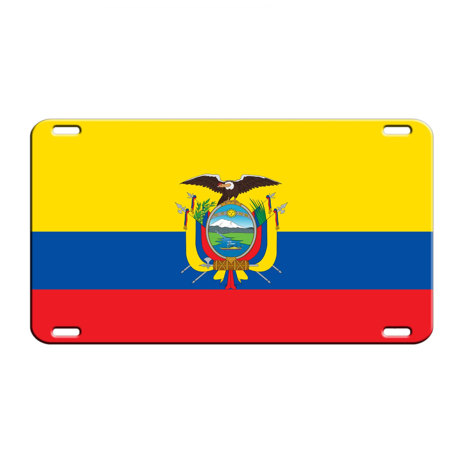 Ecuador Country Flag License Novelty Plate Aluminum Metal Sign