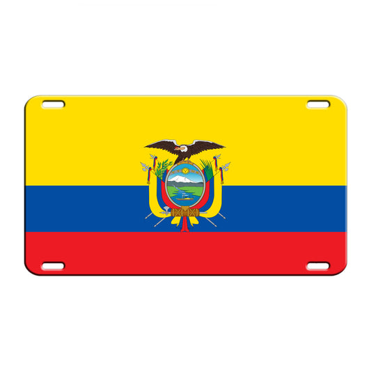 Ecuador Country Flag License Novelty Plate Aluminum Metal Sign
