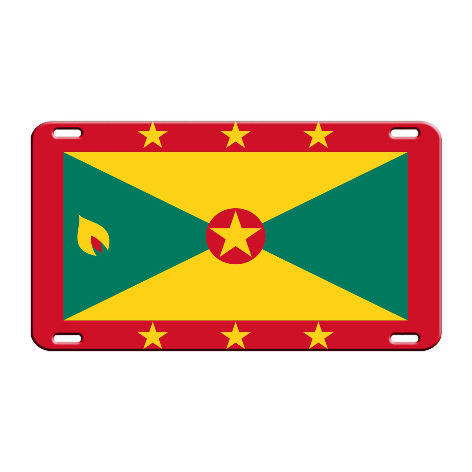 Grenada Country Flag License Novelty Plate Aluminum Metal Sign