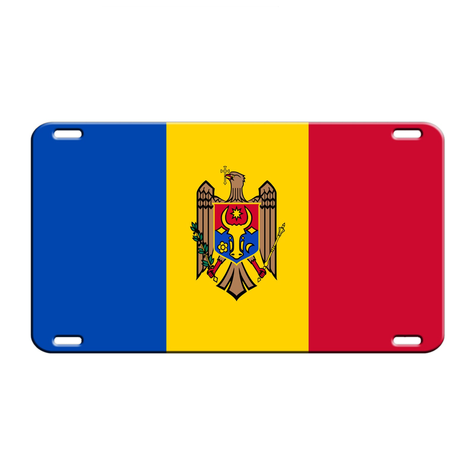 Moldova Country Flag License Novelty Plate Aluminum Metal Sign