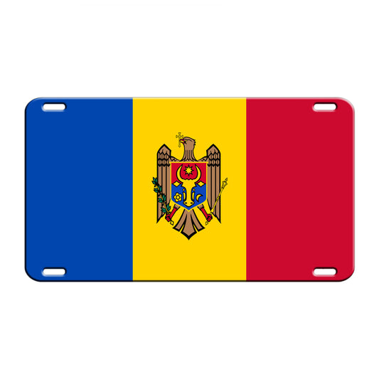 Moldova Country Flag License Novelty Plate Aluminum Metal Sign