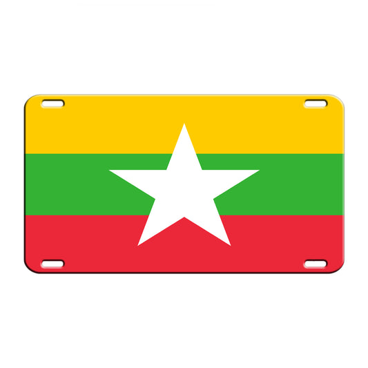 Myanmar (Burma) Country Flag License Novelty Plate Aluminum Metal Sign