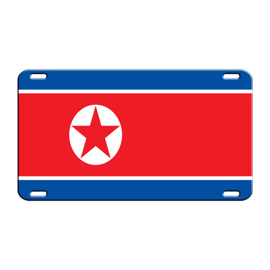 North Korea Country Flag License Novelty Plate Aluminum Metal Sign