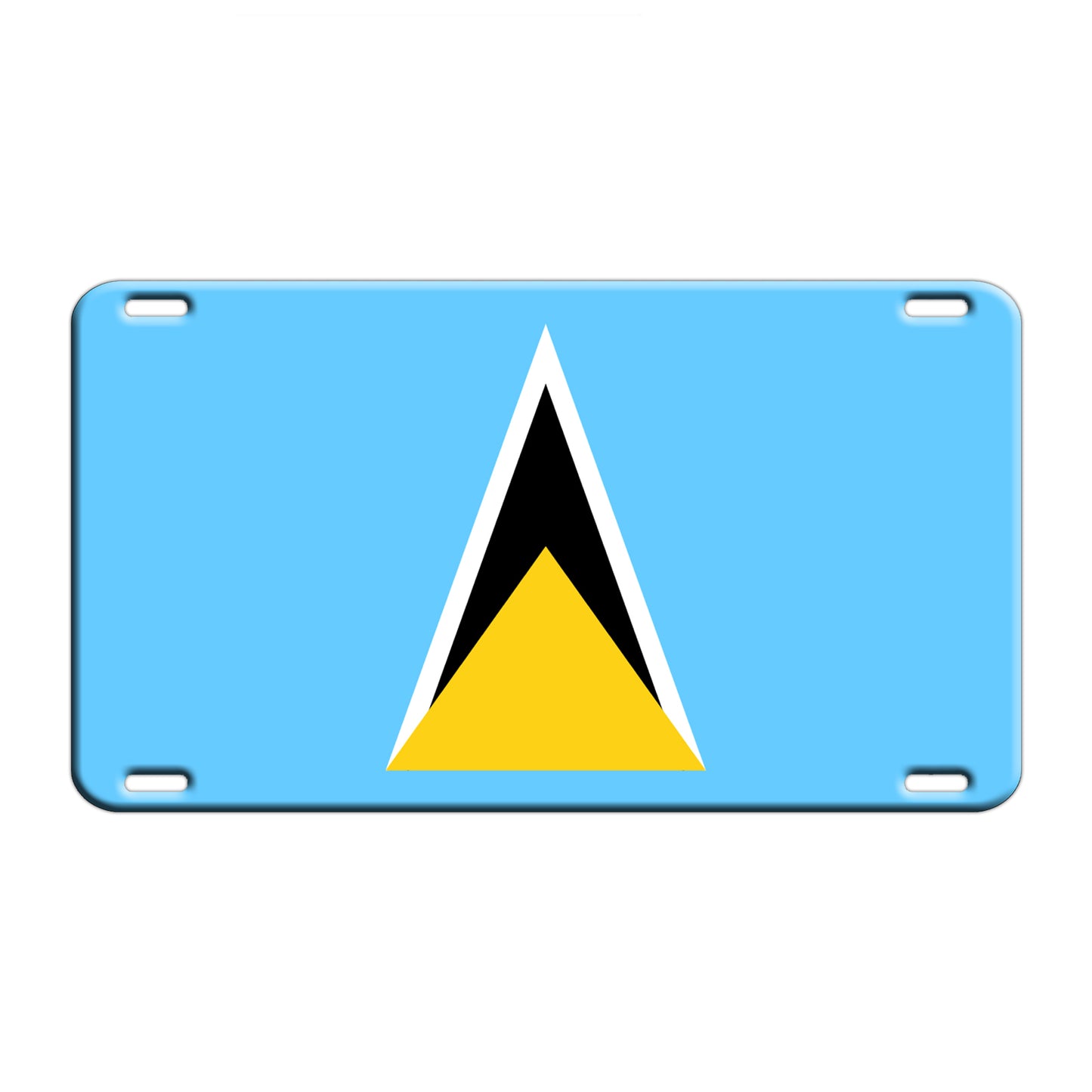 Saint Lucia Country Flag License Novelty Plate Aluminum Metal Sign