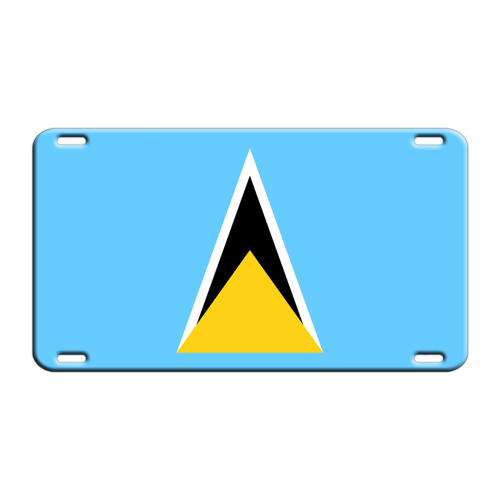 Saint Lucia Country Flag License Novelty Plate Aluminum Metal Sign