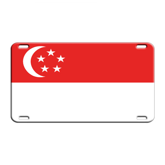 Singapore Country Flag License Novelty Plate Aluminum Metal Sign