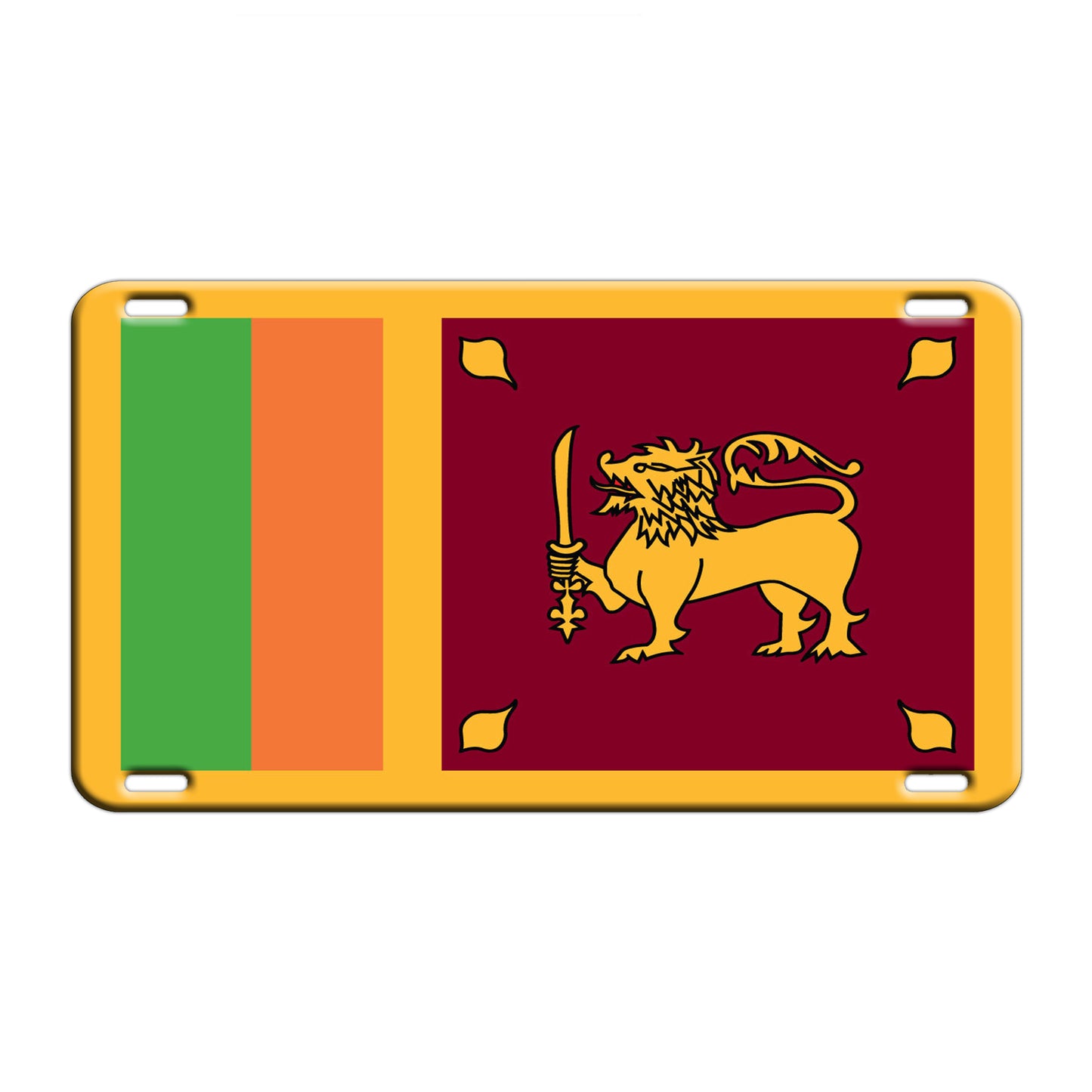 Sri Lanka Country Flag License Novelty Plate Aluminum Metal Sign