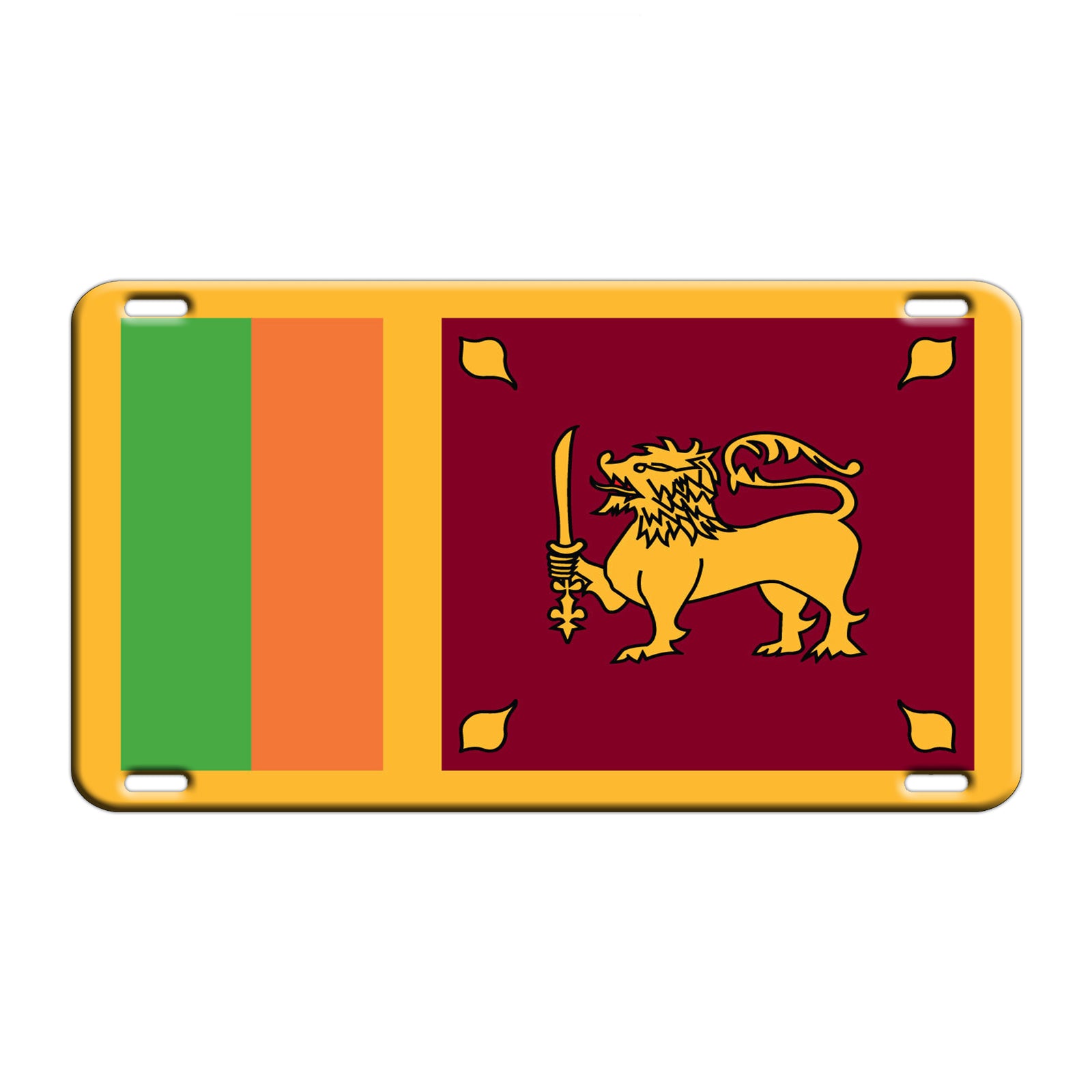 Sri Lanka Country Flag License Novelty Plate Aluminum Metal Sign