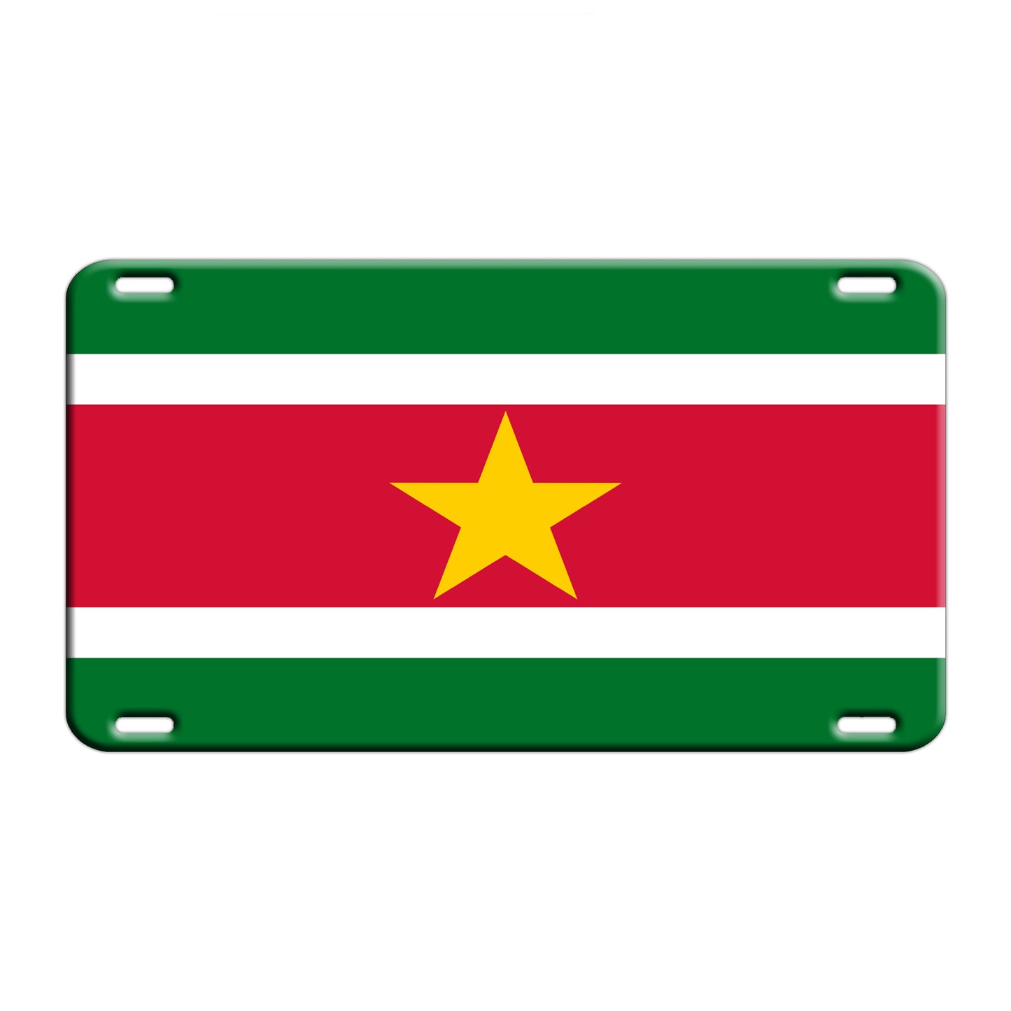 Suriname Country Flag License Novelty Plate Aluminum Metal Sign