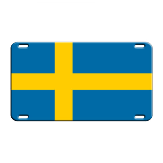 Sweden Country Flag License Novelty Plate Aluminum Metal Sign