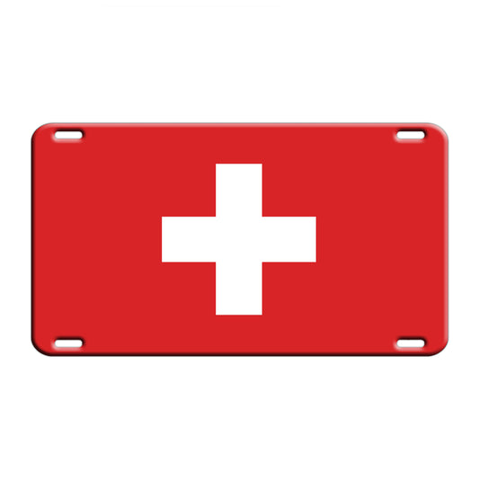 Switzerland Country Flag License Novelty Plate Aluminum Metal Sign