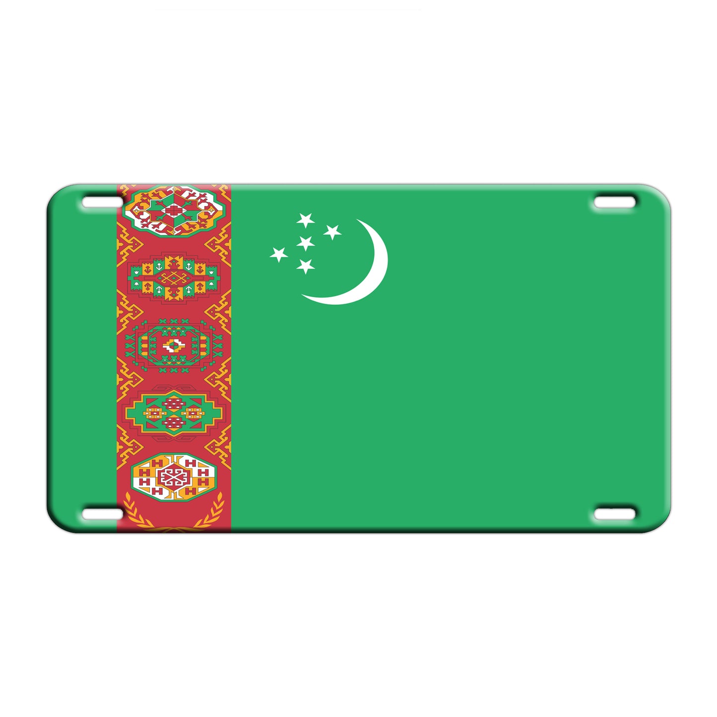 Turkmenistan Country Flag License Novelty Plate Aluminum Metal Sign