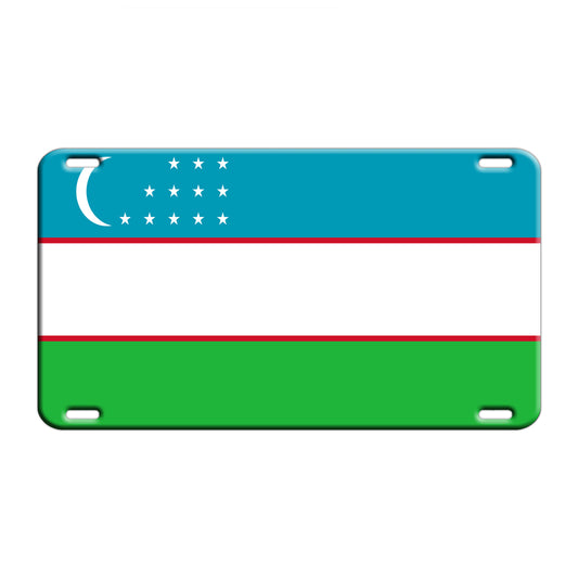 Uzbekistan Country Flag License Novelty Plate Aluminum Metal Sign