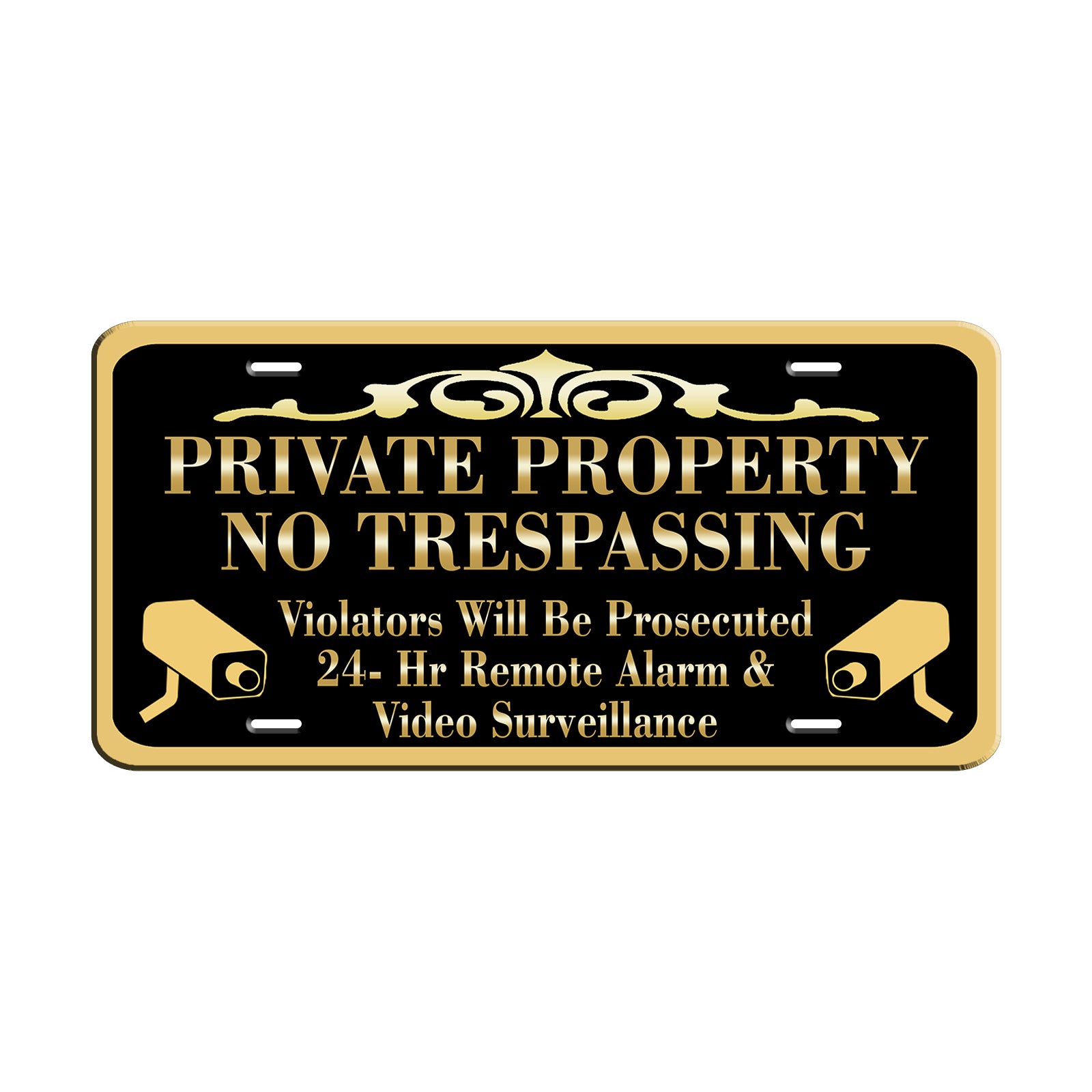Private Property No Trespassing Violators Will Be Prosecuted License Novelty Plate Aluminum Metal Sign