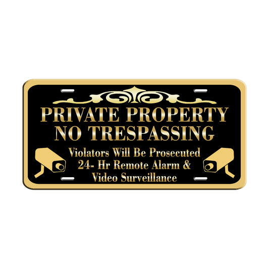 Private Property No Trespassing Violators Will Be Prosecuted License Novelty Plate Aluminum Metal Sign