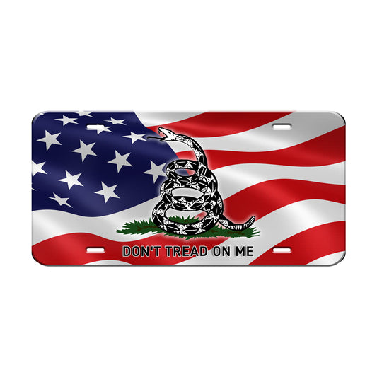 Don't Tread On Me License Novelty Plate Aluminum Metal Sign