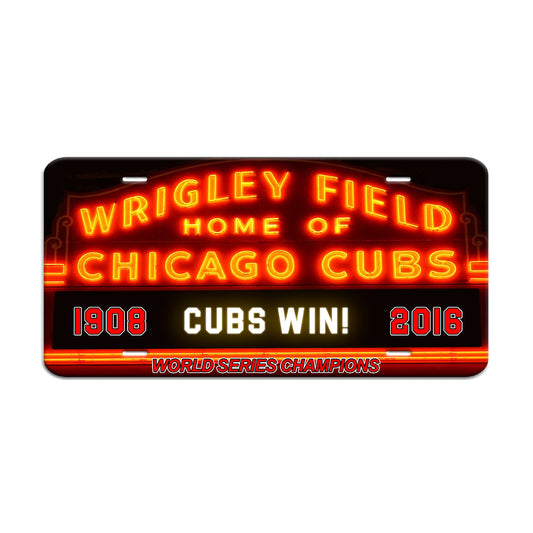 Wrigley Field Home Of Chicago Cubs 1908 Cubes Win! 2016 License Novelty Plate Aluminum Metal Sign