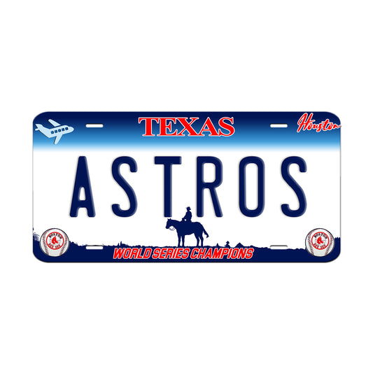 Texas Astros Houston World Series Champions License Novelty Plate Aluminum Metal Sign